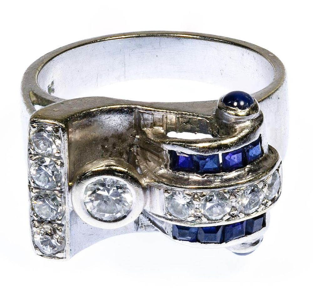 Lot 235: 14k White Gold and Diamond Ring