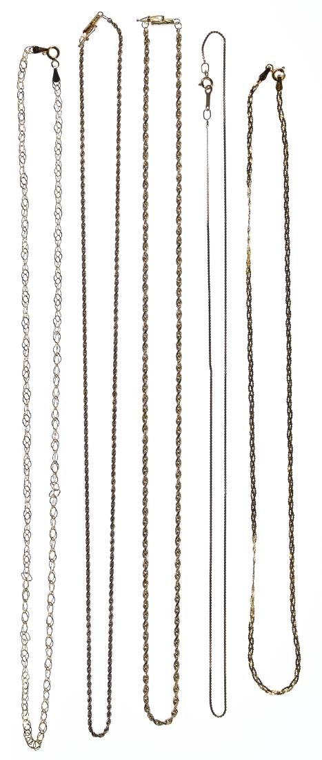 Lot 242: 14k Gold Necklace Assortment