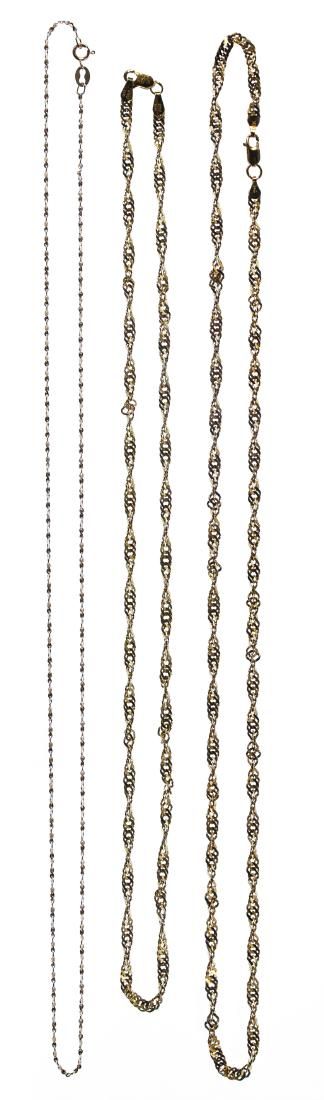 Lot 244: 14k Gold Twisted Rope Necklace Assortment