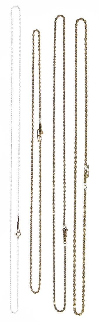 Lot 245: 14k Gold Necklace Assortment