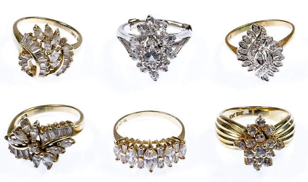 Lot 271: 10k Gold and Semi-Precious Gemstone Ring Assortment