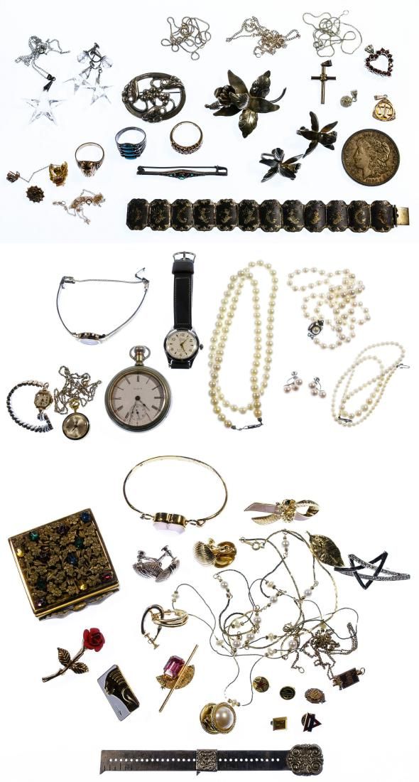 Lot 287: 14k Gold, 10k Gold, Sterling Silver and Watch