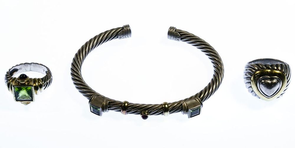 Lot 289: David Yurman Gold and Sterling Silver Jewelry