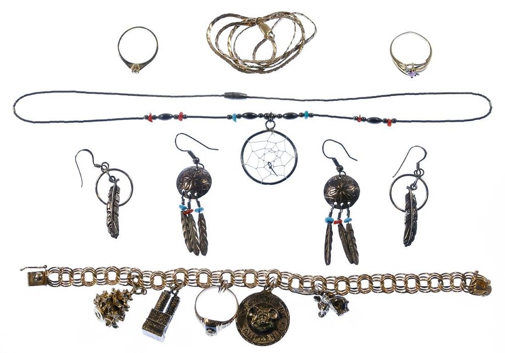 Lot 290: Gold and Sterling Silver Jewelry Assortment