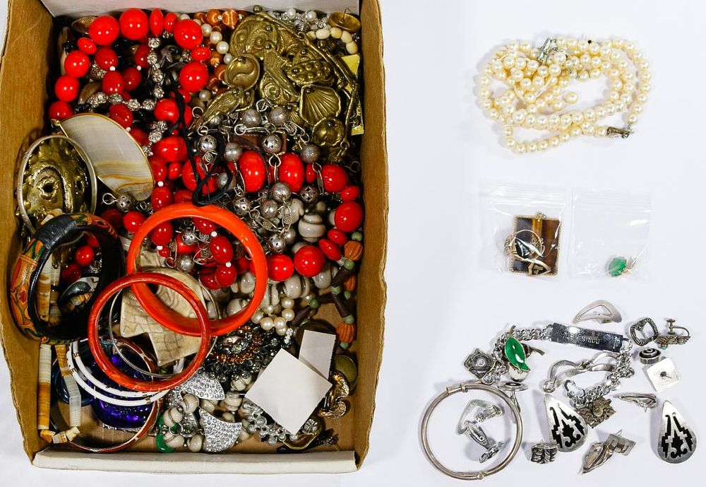 Lot 291: Gold, Sterling Silver and Costume Jewelry Assortment