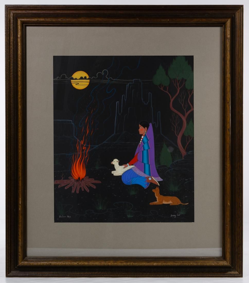 Lot 297: Jerry Lee (Native American, 20th Century) Gouache on