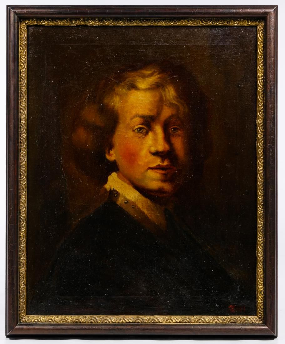 Lot 318: Edgar Kooi (Dutch, b.1919) 'Young Dutch Cavalier' Oil