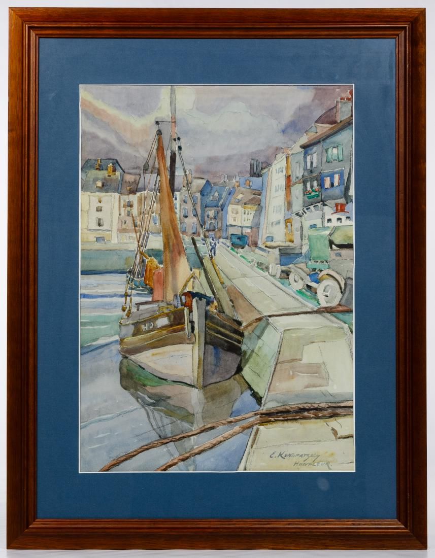 Lot 319: Eugene Konopatzky (Russian, 1887-1962) 'Honfleur'