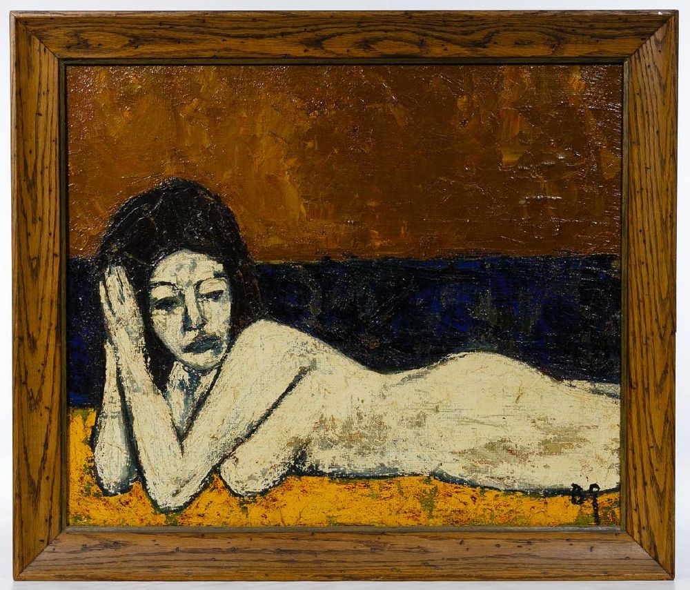 Lot 328: Manuel Blanco-Gonzalez (Spanish, 1932-2004) 'Nude' Oil