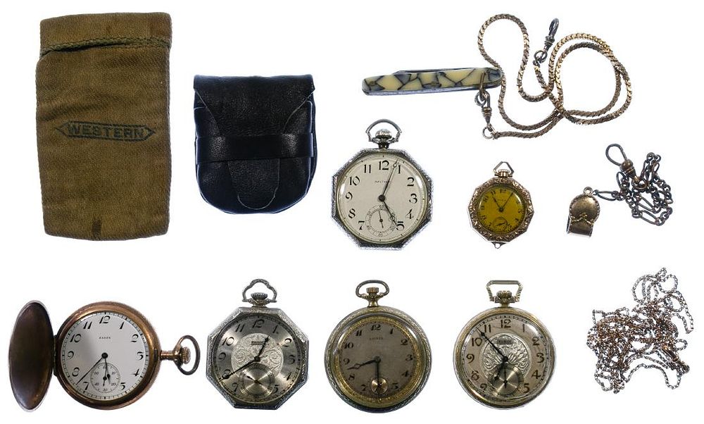 Lot 429: Waltham 14k White Gold Open Face Case Pocket Watch