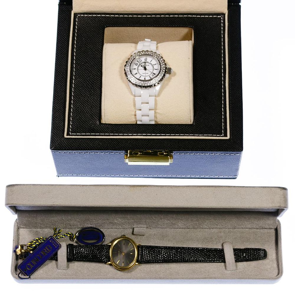 Lot 451: Concord 18k Gold Case Wrist Watch