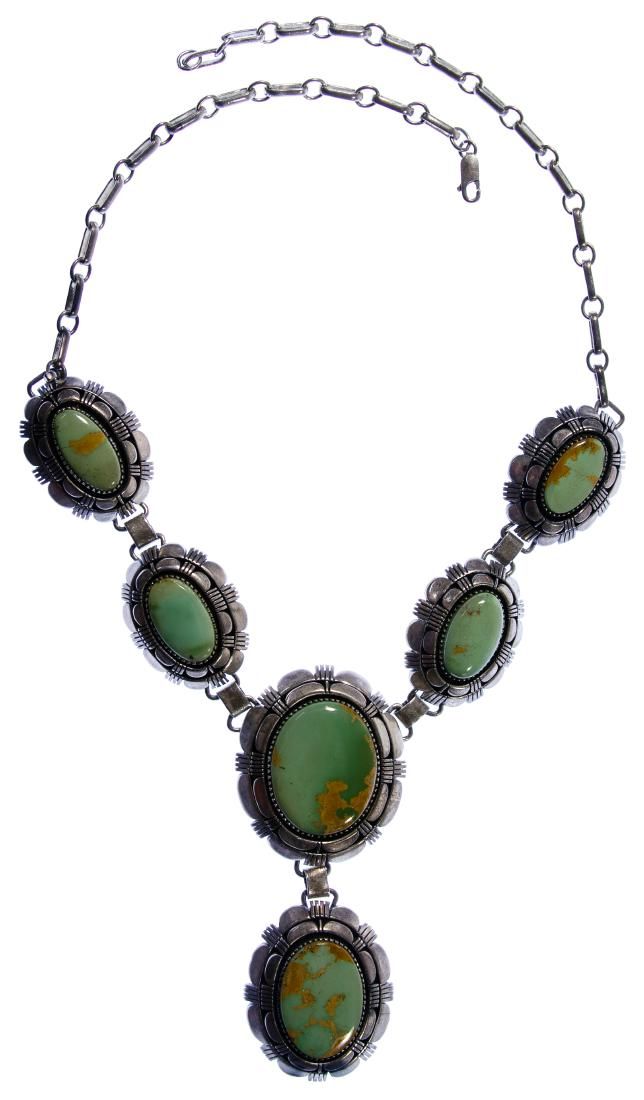 Lot 466: Native American Sterling Silver and Stone Concho