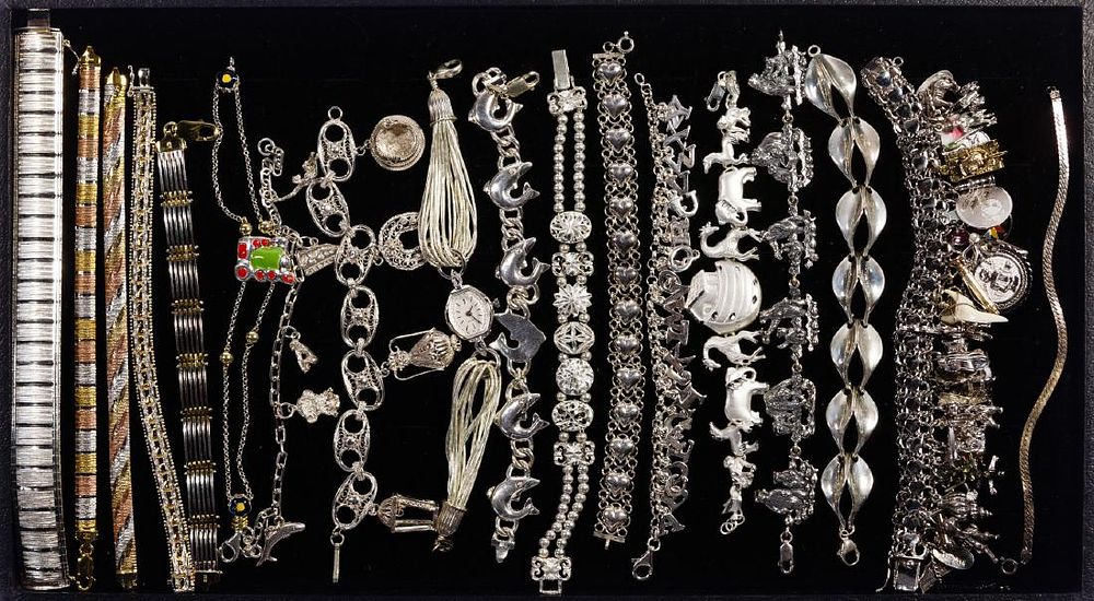 Lot 473: Sterling Silver Bracelet Assortment