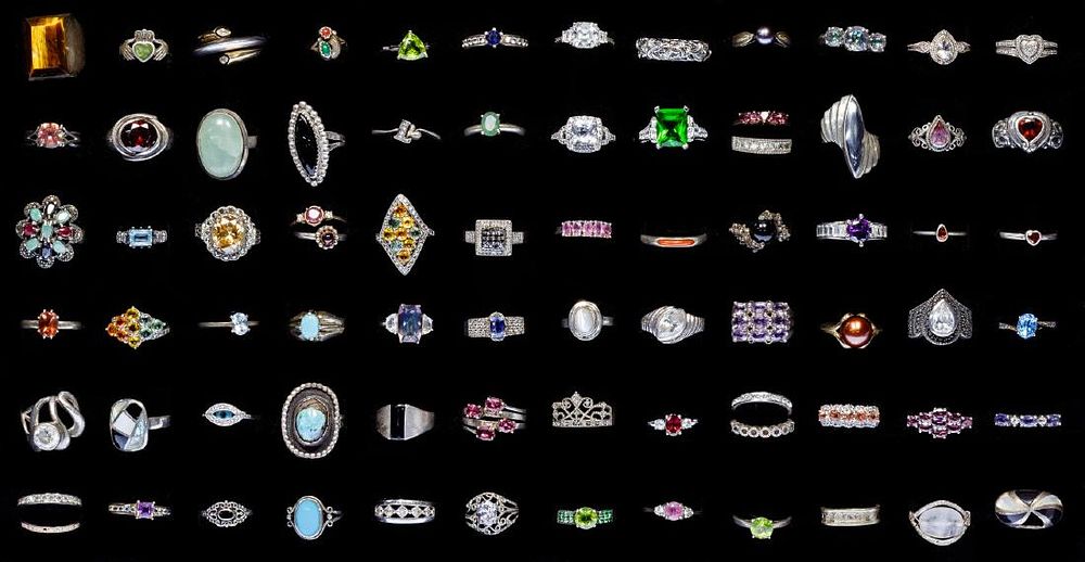 Lot 487: Sterling Silver Ring Assortment