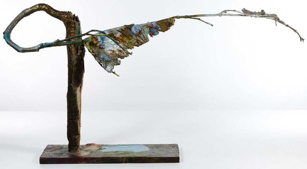Lot 183: Bronze and Enamel Tree Sculpture