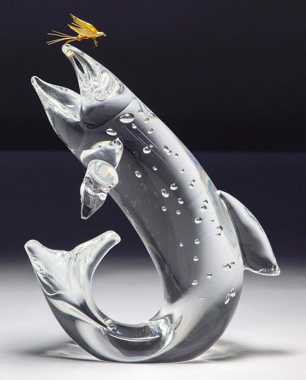 Lot 190: James Houston for Steuben Trout with 18k Gold Fly