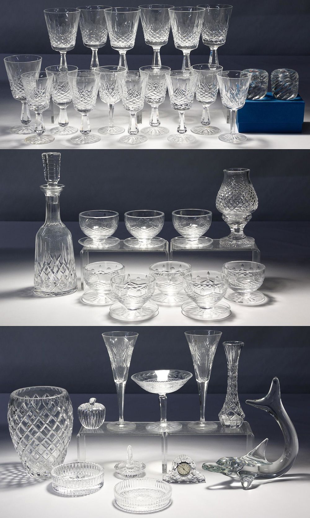 Lot 198: Waterford, St. Louis and Daum Crystal Assortment