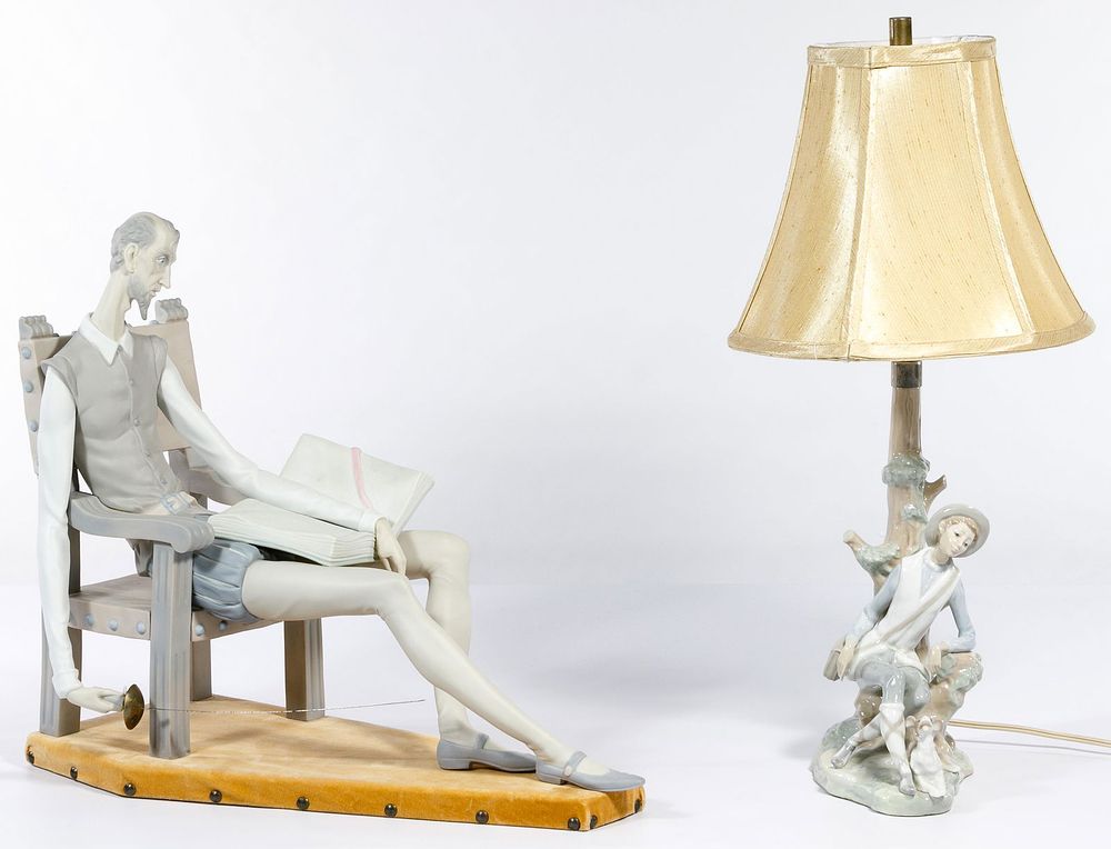 Lot 213: Lladro Figurine and Lamp