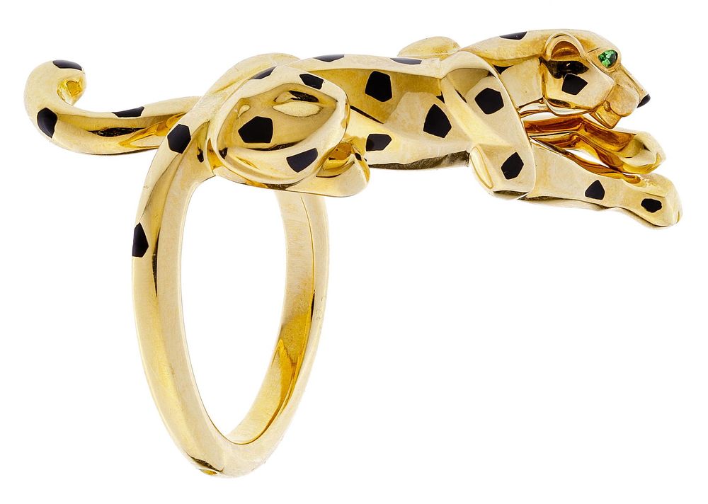 Lot 242: Cartier 18k Yellow Gold, Garnet and Onyx