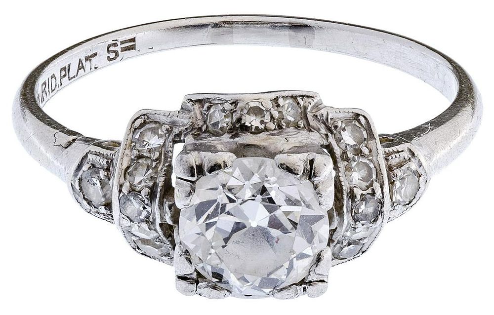 Lot 244: Platinum and Diamond Ring