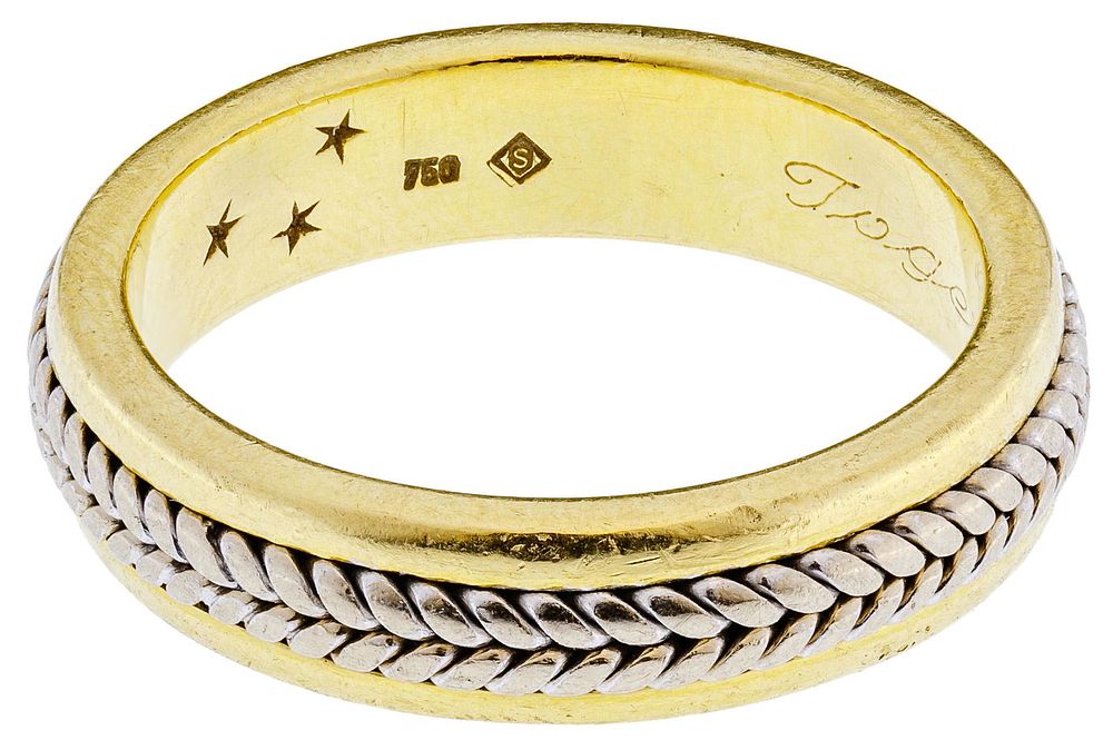 Lot 250: 18k White and Yellow Gold Band Ring