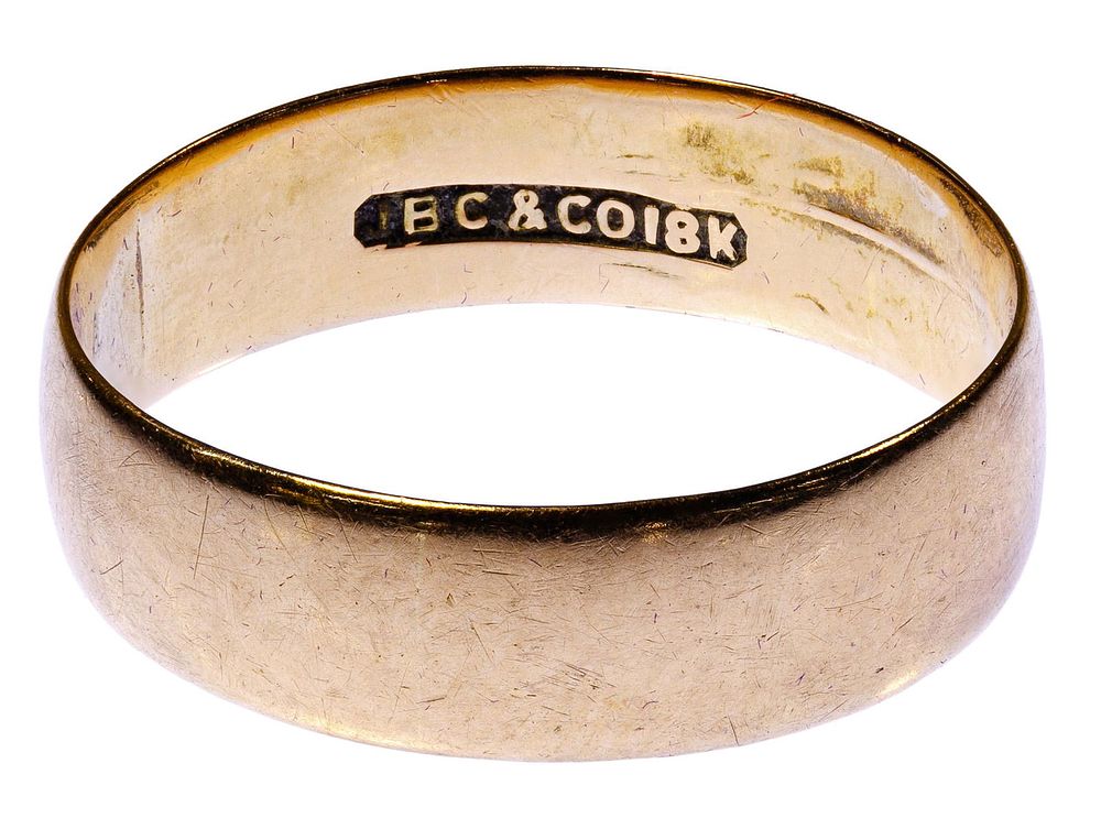 Lot 254: I B C & Co 18k Gold Band Ring