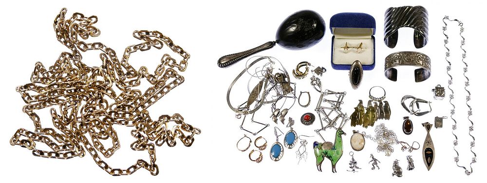 Lot 289: Mixed Gold and Sterling Silver Jewelry Assortment