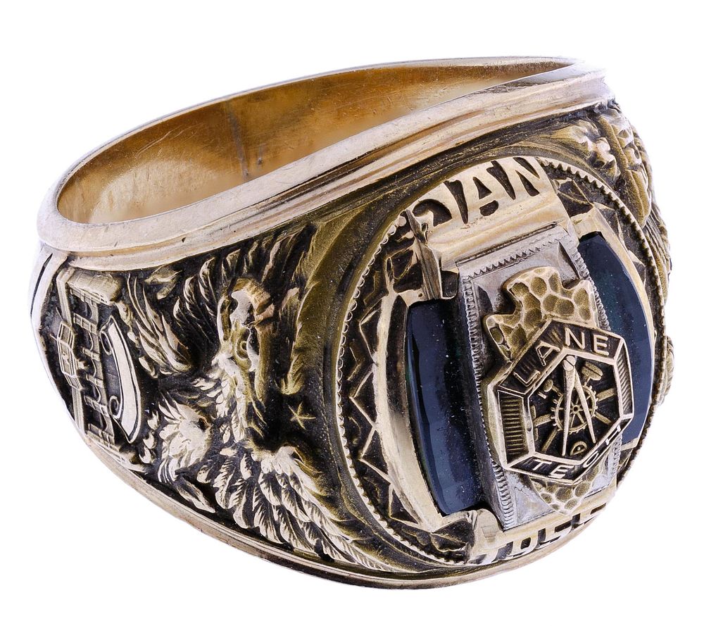 Lot 297: 10k Gold 1955 Lane Tech High School Ring