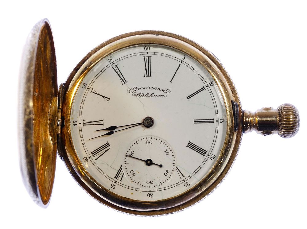 Lot 303: American Waltham 14k Gold Hunt Case Pocket Watch