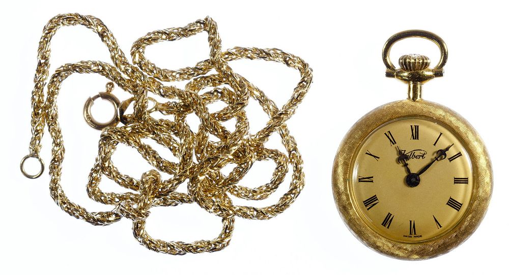Lot 304: Kelbert Uhlmann & Cie 18k Gold Pendant Watch