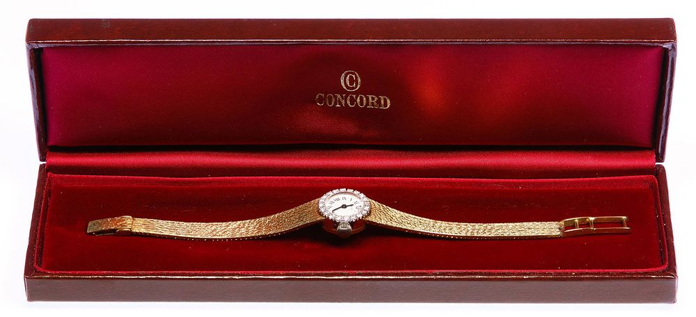Lot 306: Concord 14k Gold Case and Band Wrist Watch