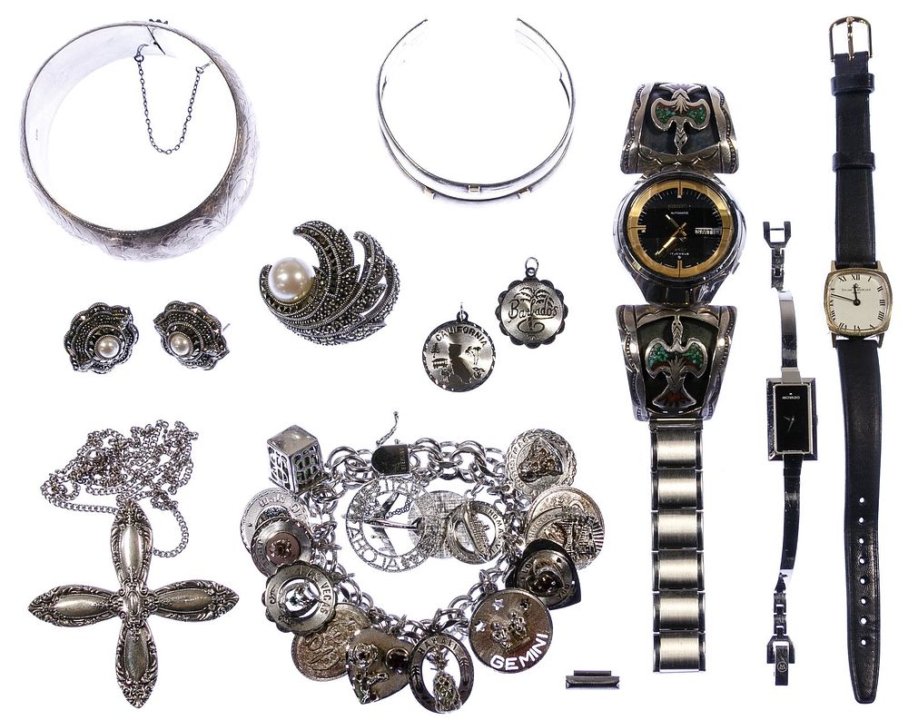 Lot 314: Sterling Silver Jewelry and Wrist Watch Assortment