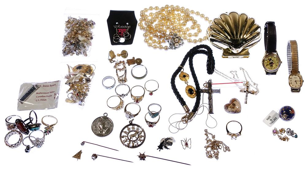 Lot 319: Gold, Sterling and Costume Jewelry Assortment