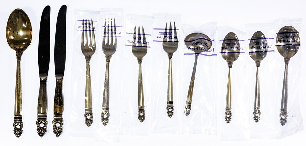 Lot 335: International 'Royal Danish' Pattern Sterling Silver Fl