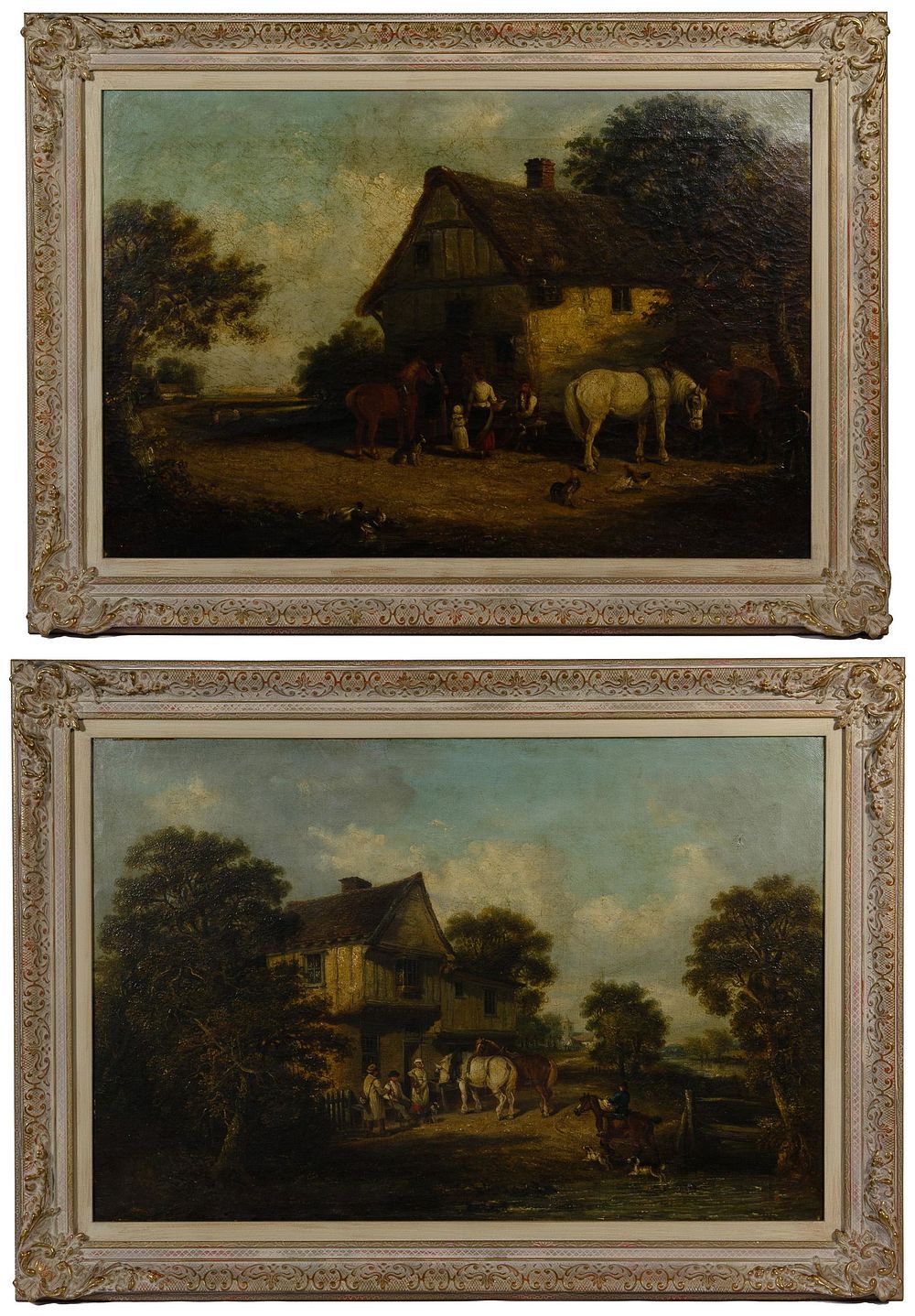 Lot 249: Unknown Artist (English, 19th Century) Oils on Canvas