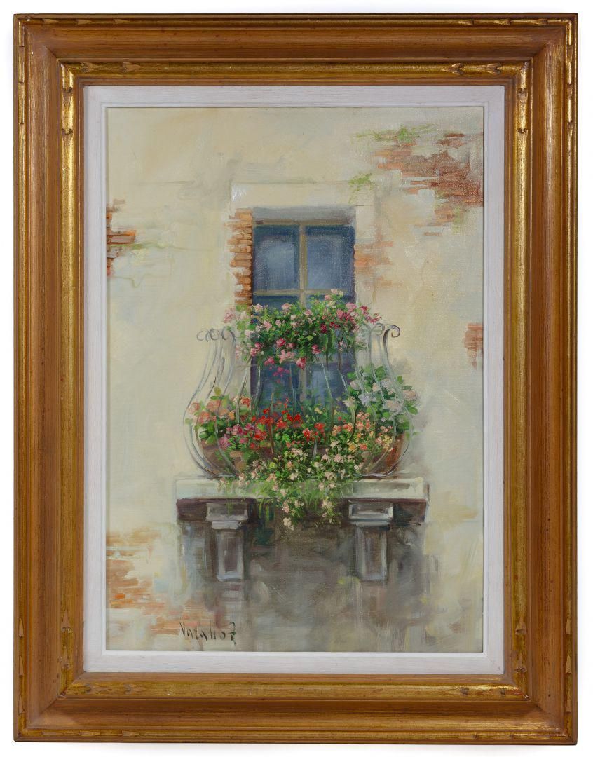 Lot 252: Varallo A. (Italian, b.1954) 'Balcone' Oil on Canvas