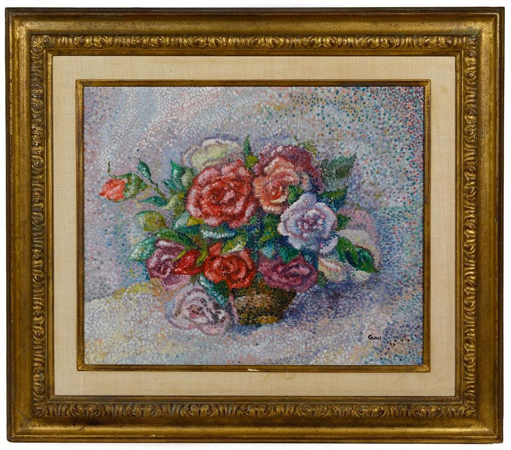 Lot 255: Yvonne Canu (French, 1921-2007) Oil on Masonite
