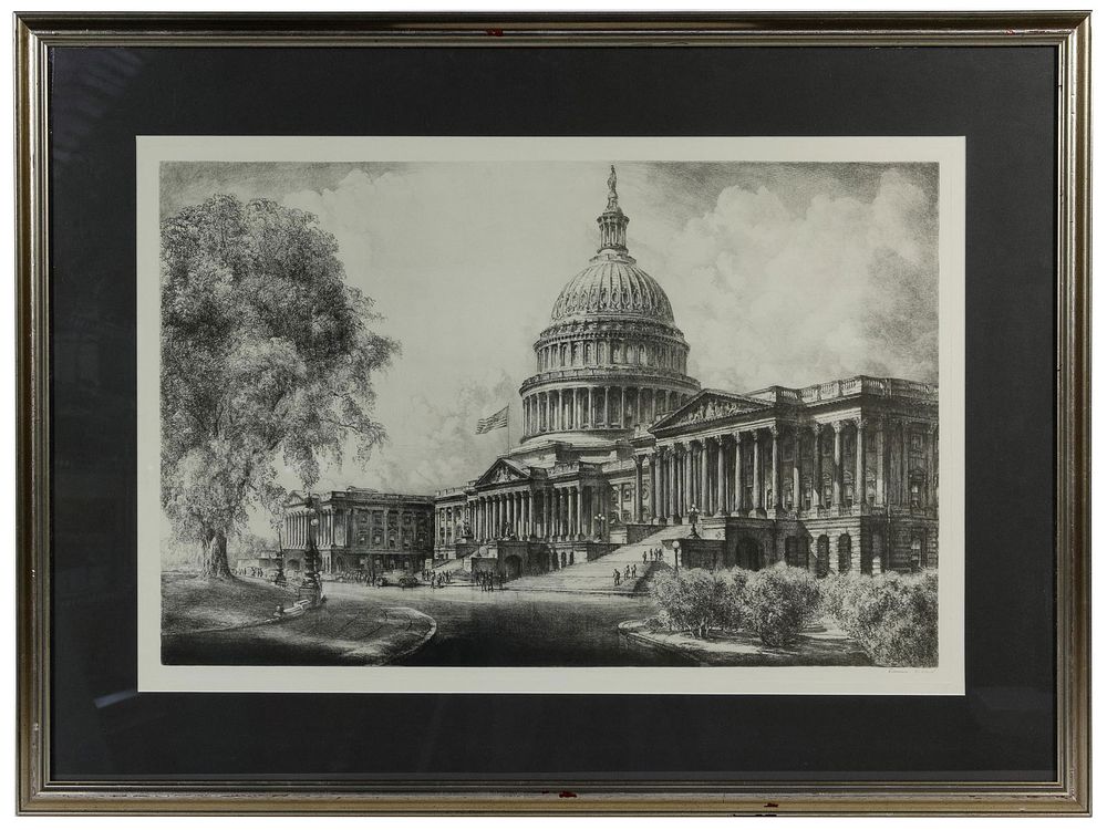 Lot 266: (After) Louis Orr 'United States Capitol' Lithograph