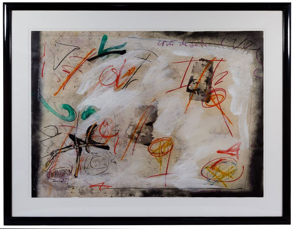 Lot 323: Unknown Artist 'Marquis XXIX' Mixed Media on Paper