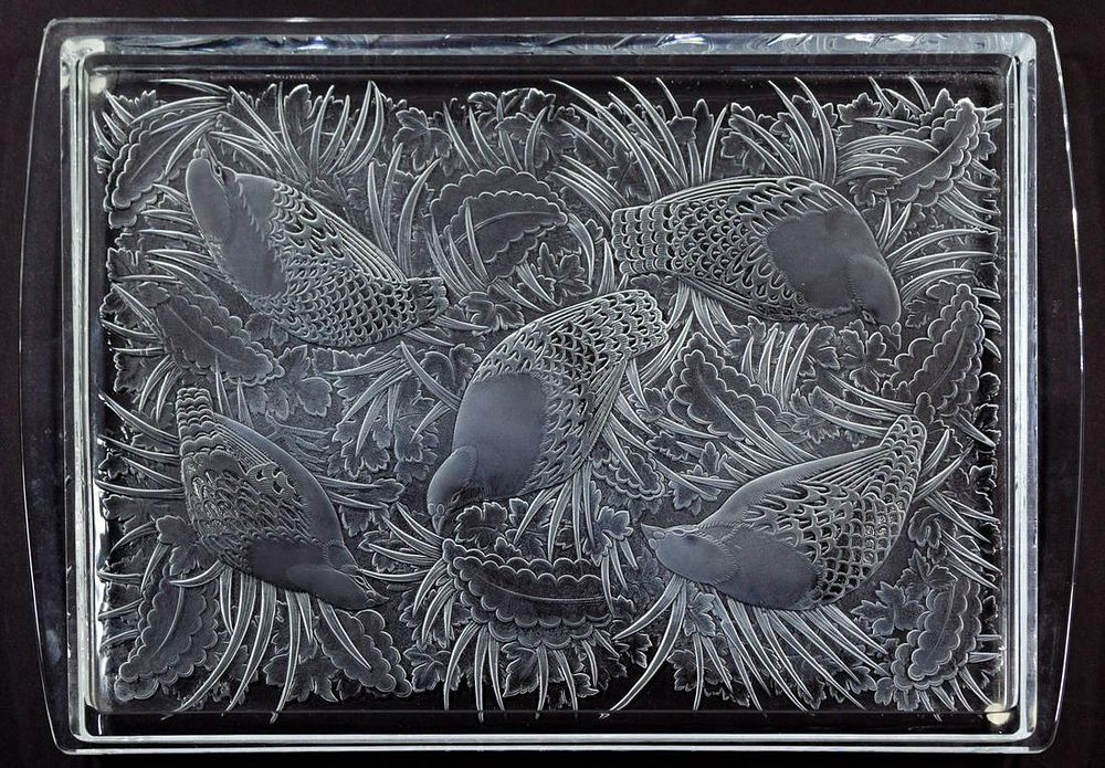 Lot 335: Lalique Crystal 'Perdix' Tray