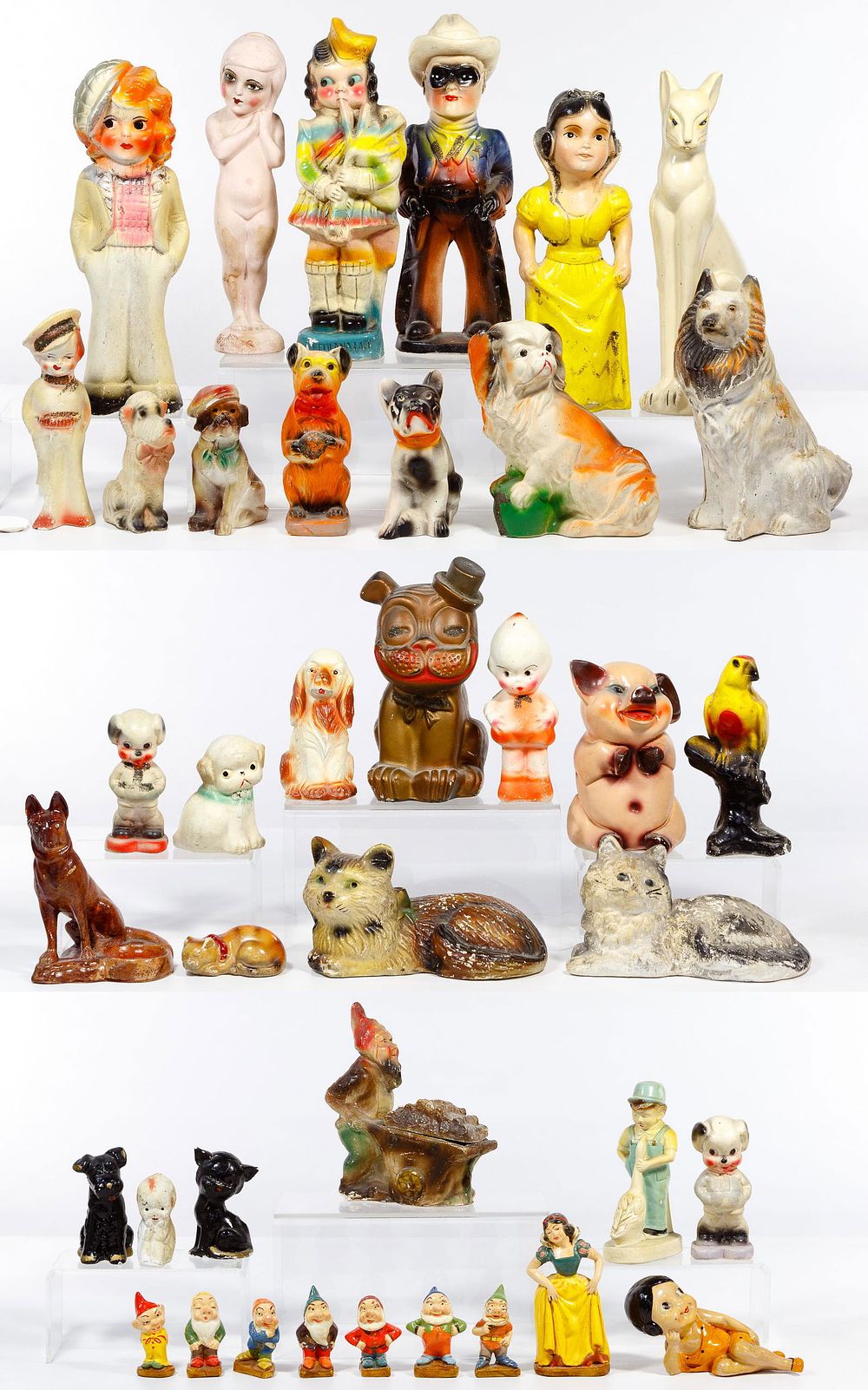 Lot 381: Chalkware Figurine Assortment