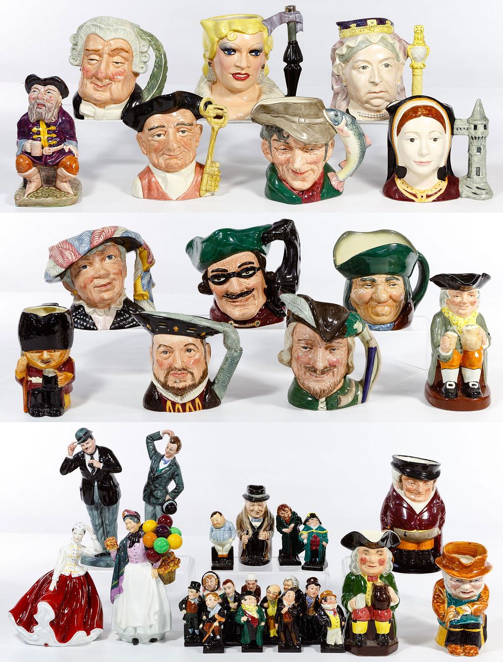 Lot 392: Royal Doulton Figurine and Toby Jug Assortment