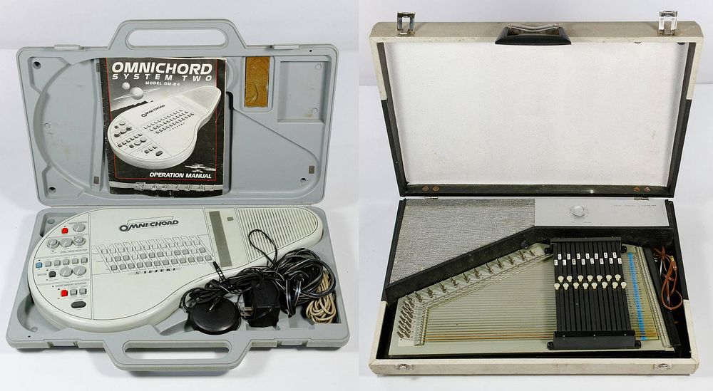 Lot 519: Suzuki Omnichord System Two OM-84 and Silvertone