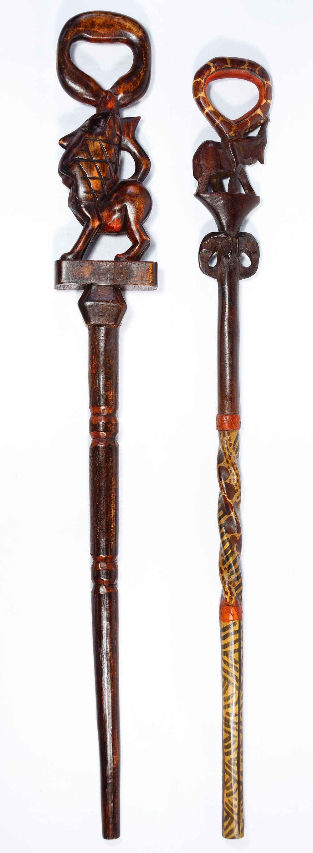 Lot 524: Carved Wood Staffs