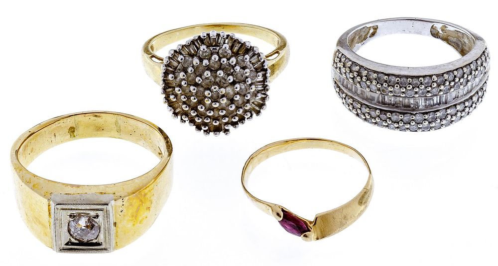 Lot 547: 14k Gold and Gemstone Rings