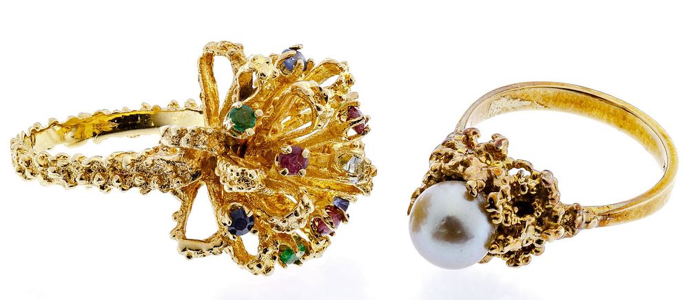 Lot 552: 14k Yellow Gold Rings