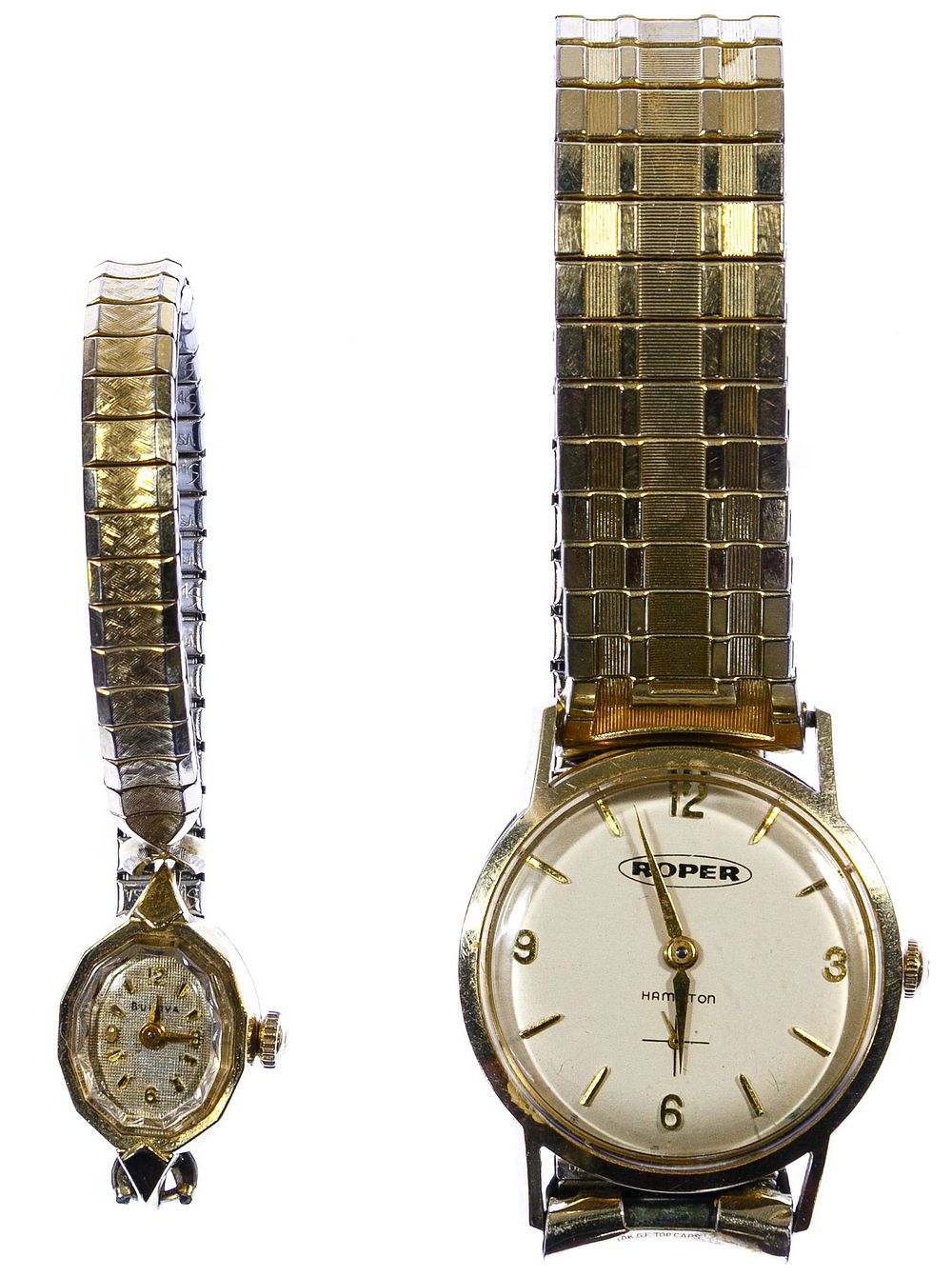 Lot 578: 14k Gold Case Wrist Watches