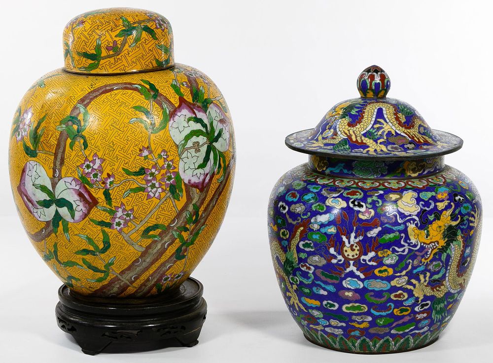 Lot 164: Asian Cloisonne Urns