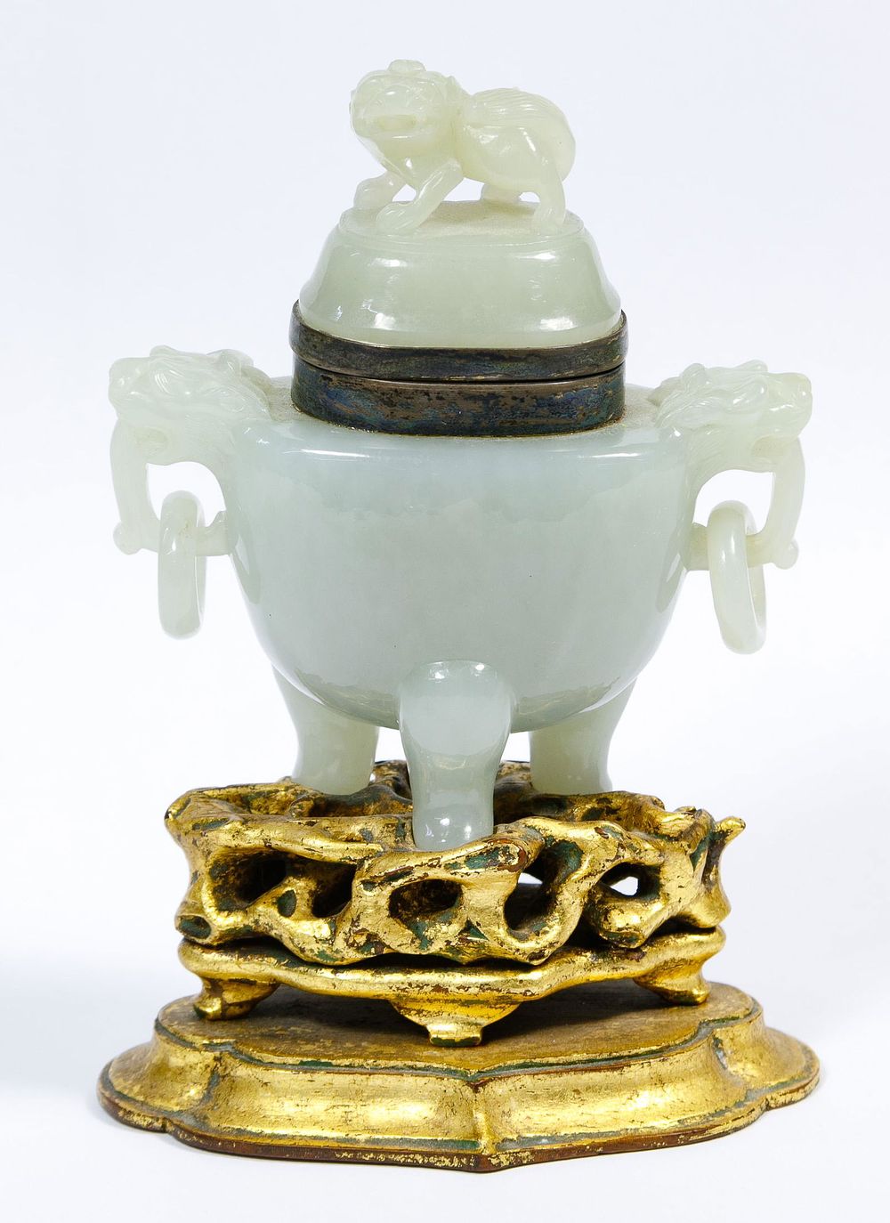 Lot 181: Edward I. Farmer New York Jade Inkwell with Sterling