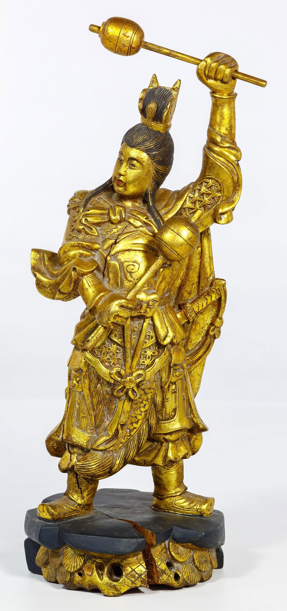 Lot 184: Ming Style Chinese Gilt Wood Folk Deity